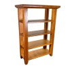 Étagère miniature en bois teinté châtaignier sur fond blanc