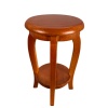 Guéridon miniature en bois teinte miel présenté sur fond blanc