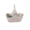 Panier de jardin miniature en métal beige présenté sur fond blanc