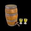 Tonneau miniature avec 2 verres de vin blanc sur fond noir