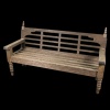 Banc de jardin miniature en bois teinté sur fond noir