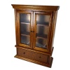 Bibliothèque vitrine miniature en bois teinté à 2 portes vitrées