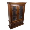 Bibliothèque vitrine miniature en bois teinté vue de face