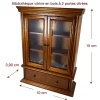 Bibliothèque vitrine miniature en bois teinté avec dimensions