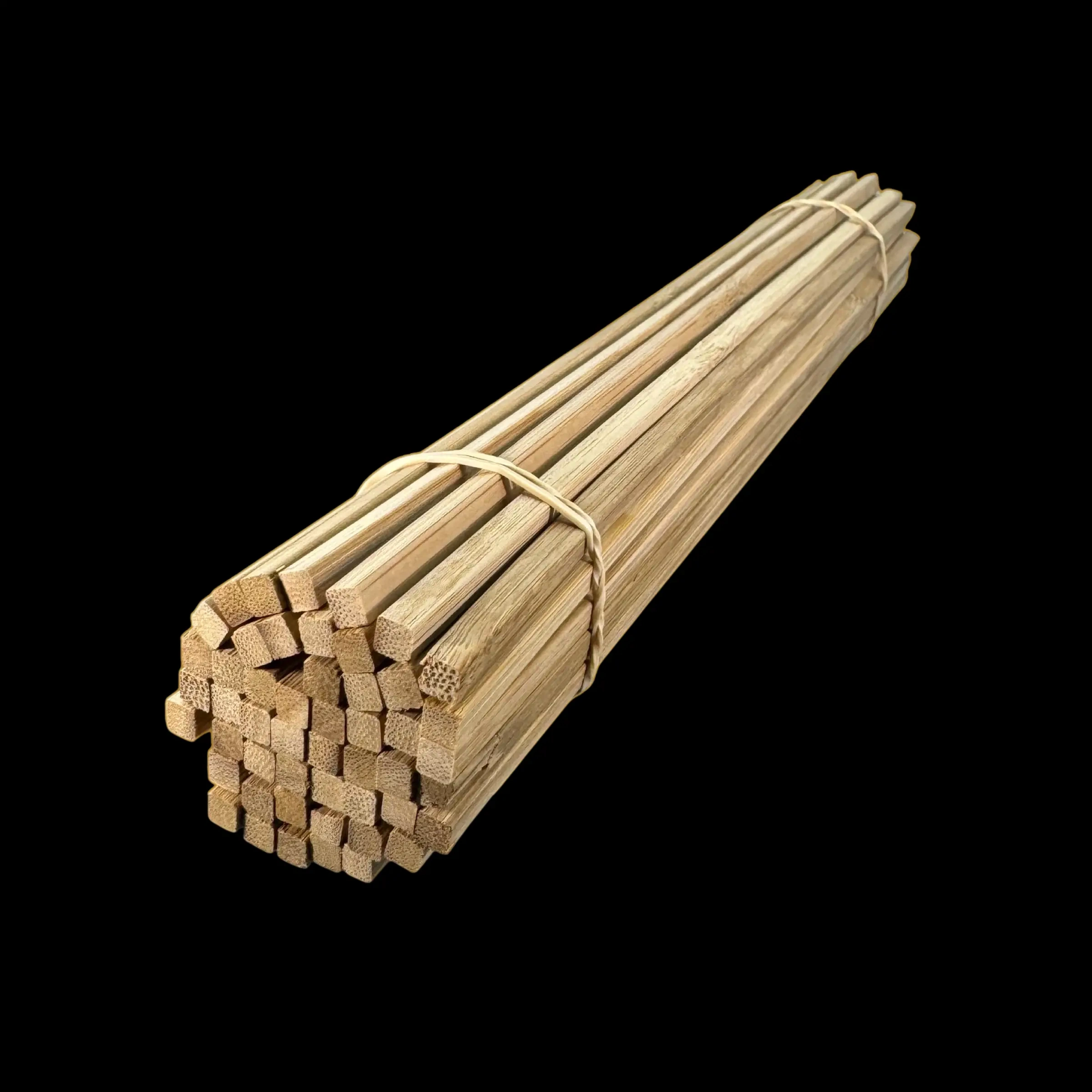 Lot de 50 baguettes carrées en bois foncé 4,8 x 4,8 x 300 mm pour créations miniatures 1/12e
