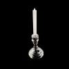 Bougeoir miniature en métal coloris gris argent avec bougie blanche
