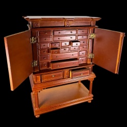 Cabinet miniature en bois à 24 tiroirs ouvrants 1/12e