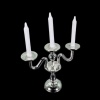 Chandelier miniature argenté à 3 branches avec bougies blanches