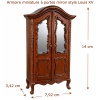 Dimensions armoire miniature à portes miroir 1/12e