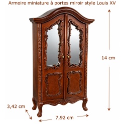 Dimensions armoire miniature à portes miroir 1/12e