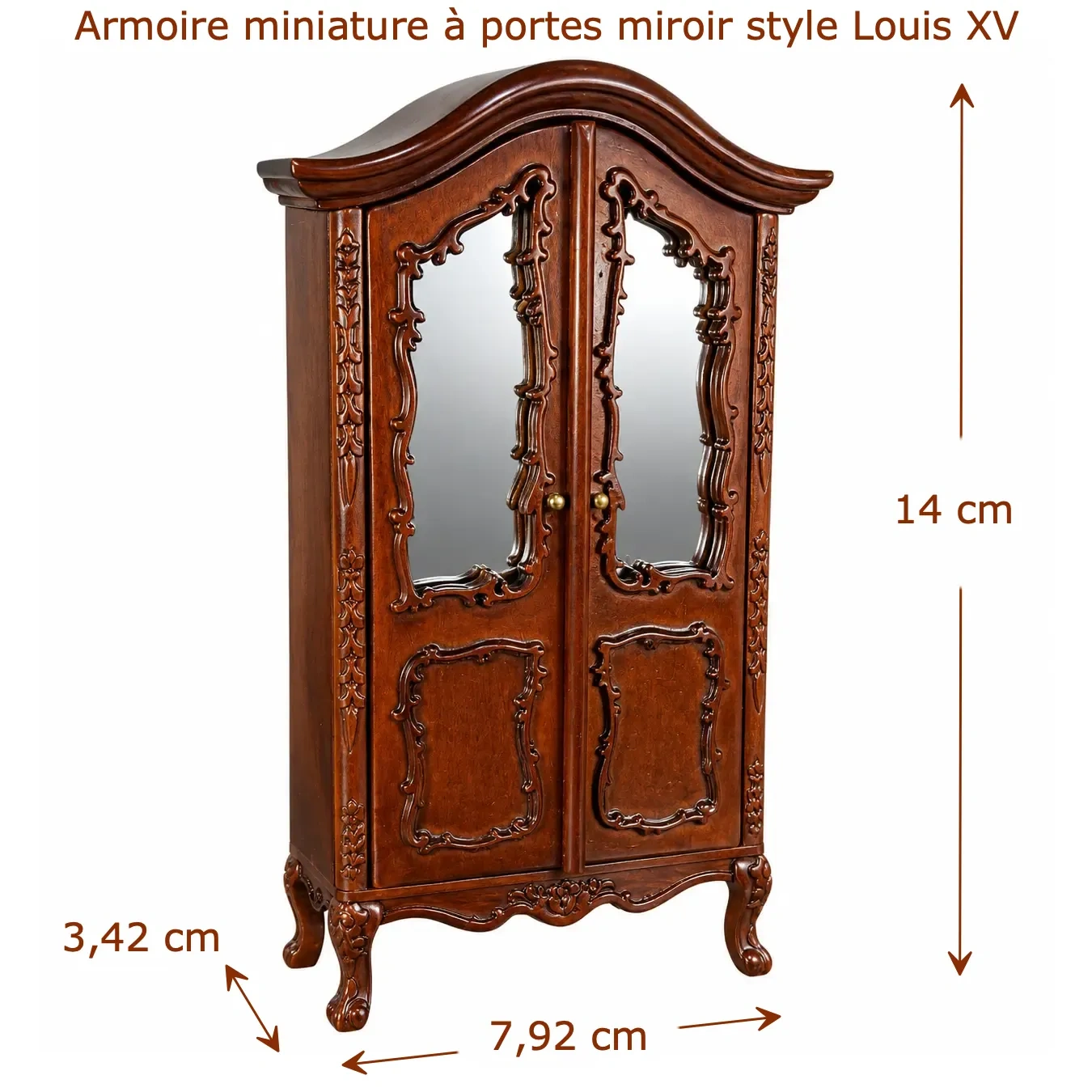 Dimensions armoire miniature à portes miroir 1/12e