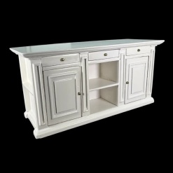Îlot de cuisine miniature blanc avec rangements échelle 1/12e