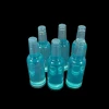 Lot de 6 bouteilles miniatures bleues en résine translucide