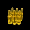 Lot de 6 bouteilles miniatures jaunes en résine translucide