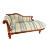 Méridienne miniature victorienne en bois et tissu 1/12e