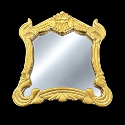 Miroir miniature doré style baroque avec véritable miroir