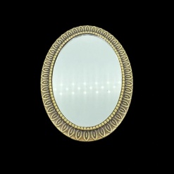 Miroir miniature ovale en métal doré vieilli