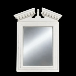 Miroir mural miniature blanc style classique avec fronton décoratif
