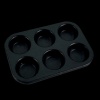 Moule à muffins miniature en métal noir avec 6 empreintes