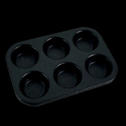 Moule à muffins miniature en métal noir avec 6 empreintes