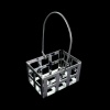 Panier miniature pour bouteilles en métal argenté avec anse