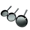 Lot de 3 poêles miniatures noires en métal
