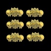 Lot de 6 poignées miniatures à coller en métal doré pour meuble 1/12e