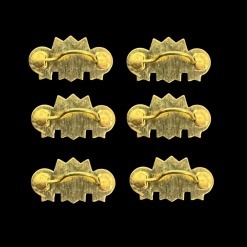 Lot de 6 poignées miniatures à coller en métal doré pour meuble 1/12e