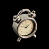 Réveil matin miniature chromé en métal