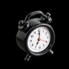 Réveil matin miniature noir en métal à deux cloches