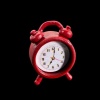 Réveil matin miniature rouge en métal avec double cloche