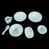 Service de vaisselle chinoise miniature en métal bleu pâle 7 pièces