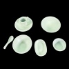 Service de vaisselle chinoise miniature en métal vert céladon 7 pièces