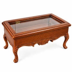 Table vitrine miniature ouvrante Louis XV 1/12e