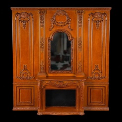 Trumeau miniature Louis XV avec cheminée et miroir 1/12e