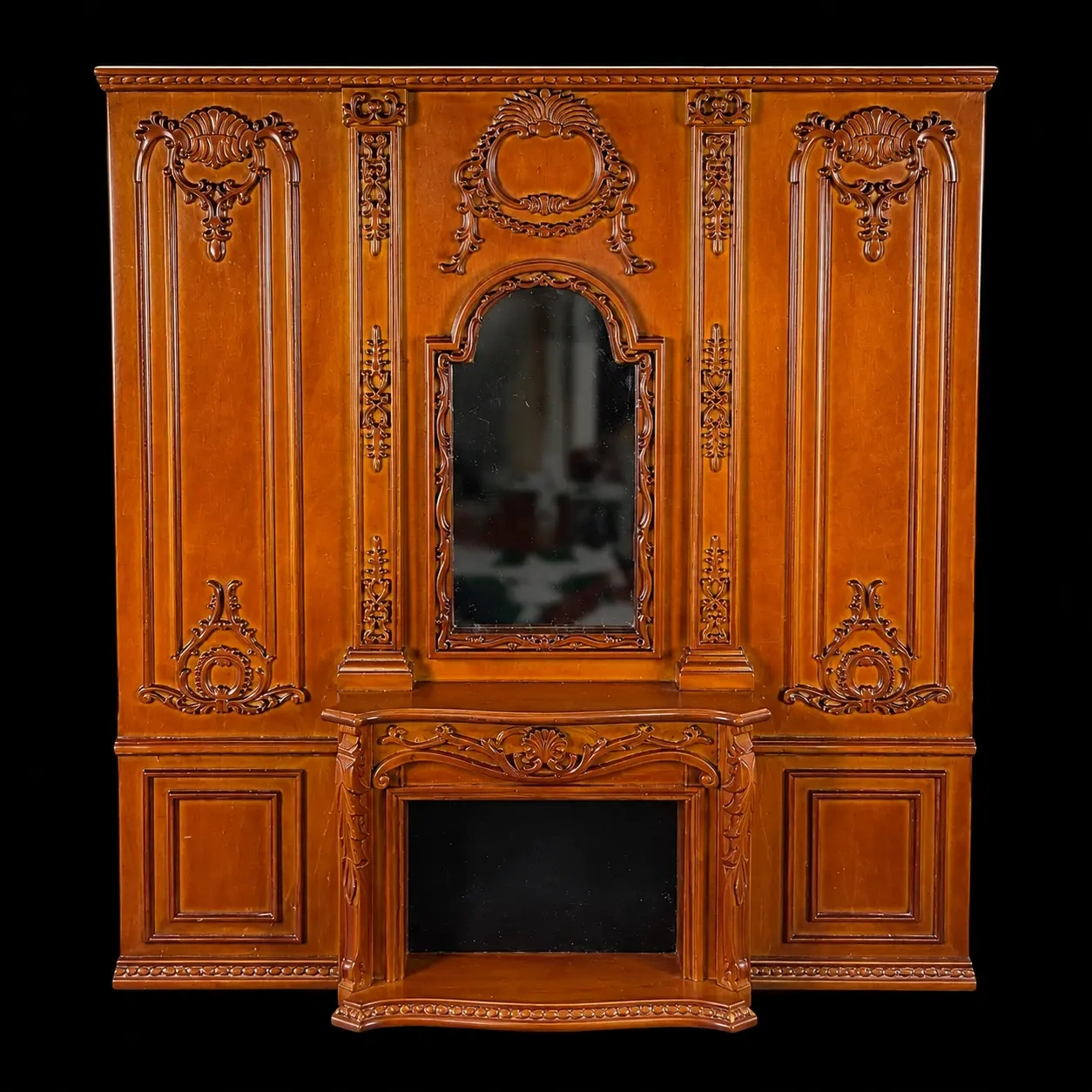 Trumeau miniature Louis XV avec cheminée et miroir 1/12e