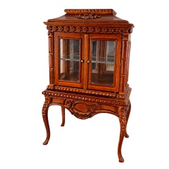 Vitrine miniature en bois sculpté style Louis XV 1/12e