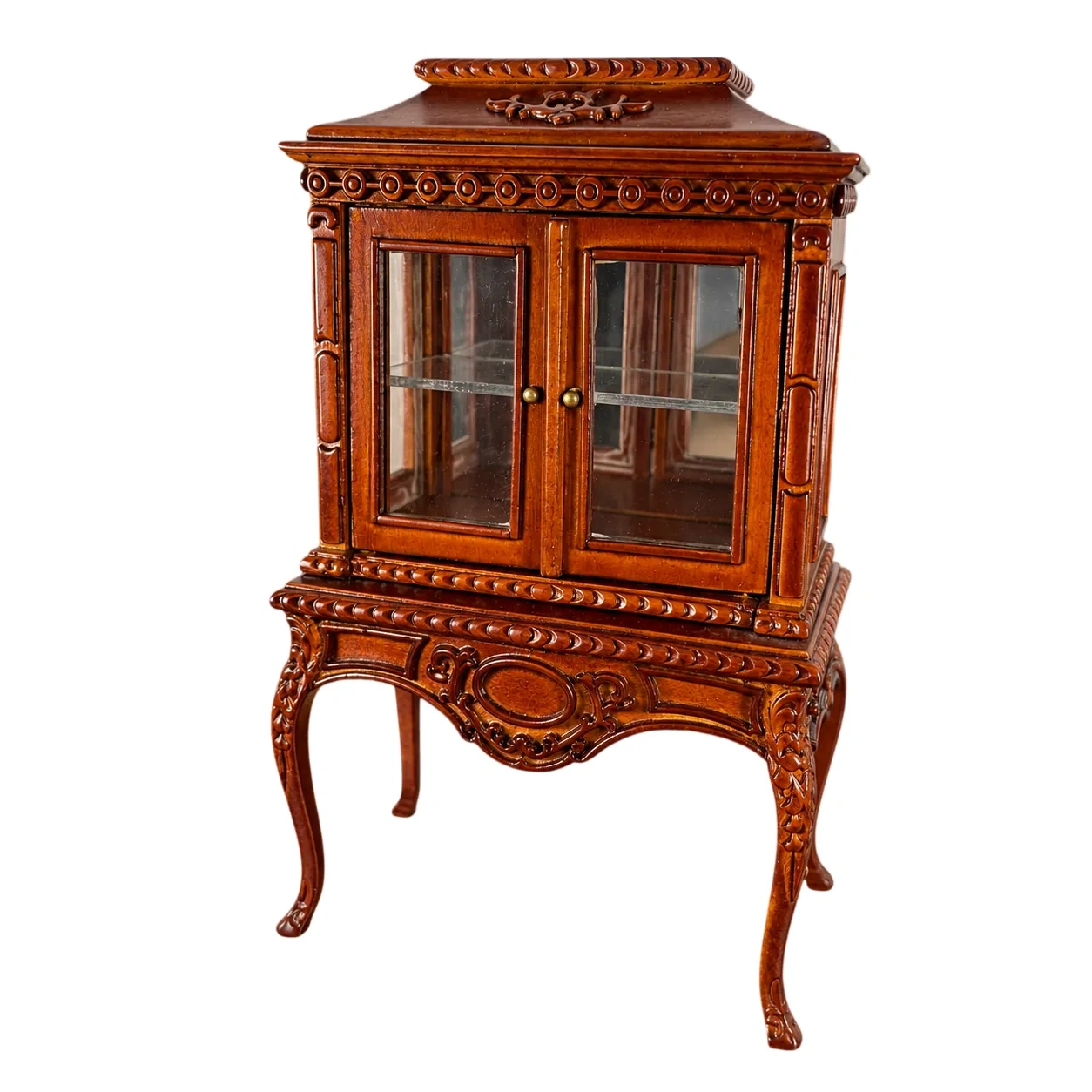 Vitrine miniature en bois sculpté style Louis XV 1/12e
