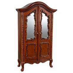 Armoire miniature à portes miroir style Louis XV 1/12e