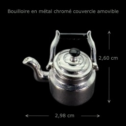 Bouilloire miniature en métal chromé dimensions 2,98 x 2,60 cm