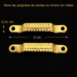 Dimensions poignées miniatures en métal 1/12e