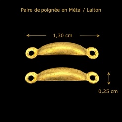 Dimensions des poignées de tiroir miniatures dorées 1/12e