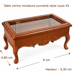 Dimensions table vitrine miniature 1/12e