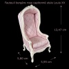 Fauteuil bergère miniature rose dimensions 1/12e