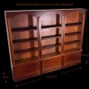 Grande bibliothèque miniature en bois châtaignier avec dimensions au 1/12e