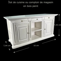 Îlot de cuisine miniature dimensions 16 x 7,44 x 7,43 cm