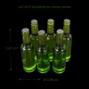 Dimensions des bouteilles miniatures vertes en résine