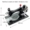 Machine à coudre miniature avec flèches de mesure pour maison de poupée au 1/12e