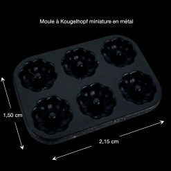 Dimensions du moule à Kougelhopf miniature en métal