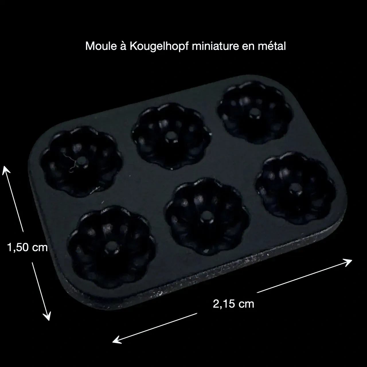 Dimensions du moule à Kougelhopf miniature en métal